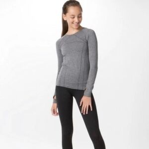 Ivivva Girls Fly Tech Fitted Girls Avtive Long Sleeve Grey Size M